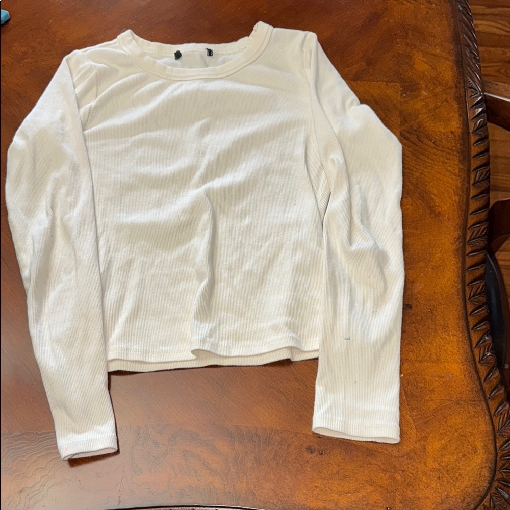 Cream Long Sleeve Top